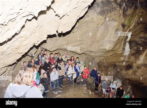 Belianska Cave Slovakia 27 August 2015 Tourists Enjoying Cave Tour