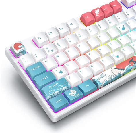 Xda Profile Pbt Keycaps Upgrade Set With Japanese Coral Sea Design