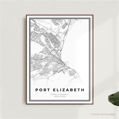 Port Elizabeth Map Print Port Elizabeth Street Mapsouth - Etsy