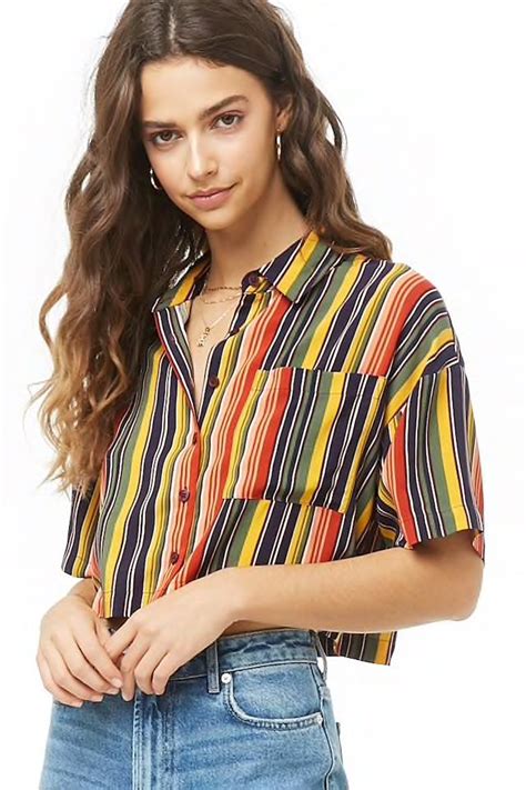 Multicolor Striped Shirt Forever 21 Striped Tops Women Forever21 Tops Striped Shirt