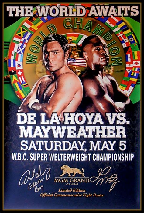 Placard De Floyd Mayweather Floyd Mayweather Vs Conor Mcgregor Signed