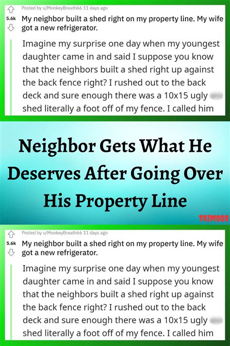 Neighbor Gets What He Deserves After Going Over His Property Line In 2024 Good People Knowing