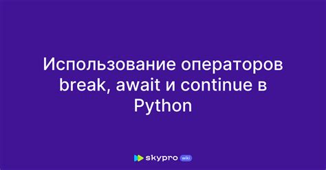 Использование операторов break await и continue в Python