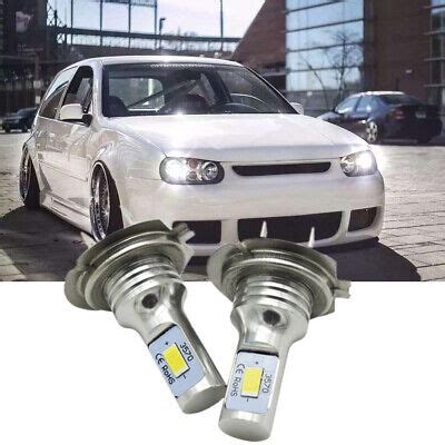 For VW Golf 4 MK4 1997 2004 Pair Bulbs H7 LED Headlights Low Beam 6500K