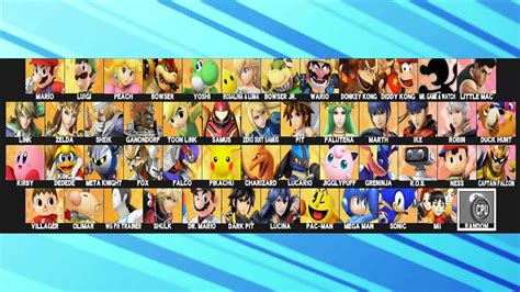 Super Smash Bros 4 Wii U All Characters Unlocked Full Roster Youtube