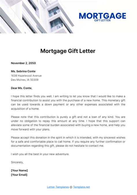 Mortgage T Letter Template Edit Online And Download Example