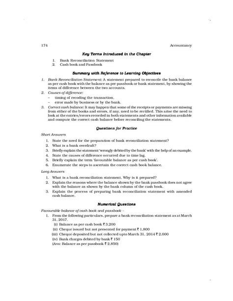 Ncert Book Class Accountancy Chapter Bank Reconciliation Statement