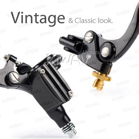 Kiwav Black Handlebar Hand Control Reservoir Brake Clutch Levers Kit