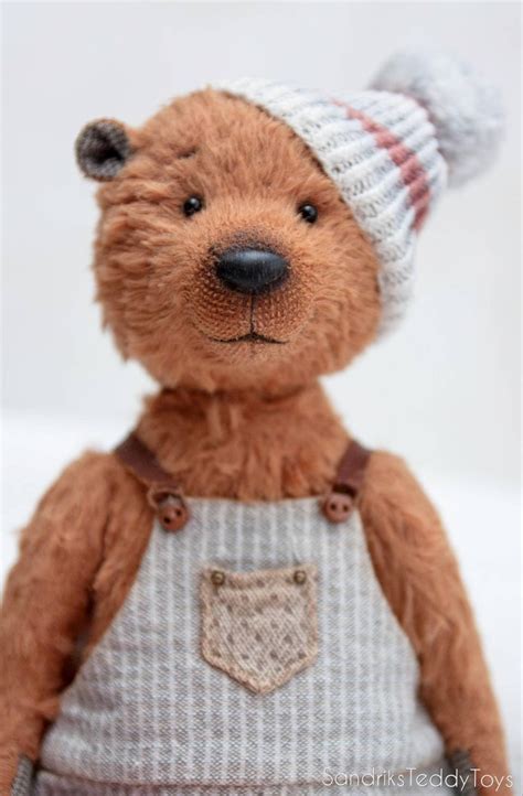 Artist Teddy Bear Ooak Bear Brown Vintage Bear Boy In Dress Etsy