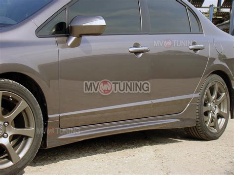 Side Skirts Mugen Style For Honda Civic 4D 2006 2012