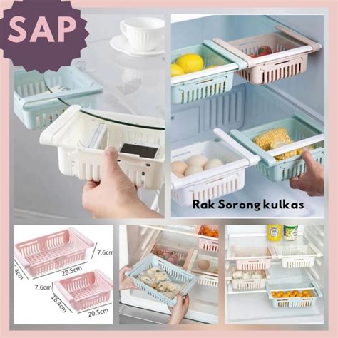 Jual Rak Tambahan Kulkas Serbaguna Sliding Rack Multifungsi Organizer