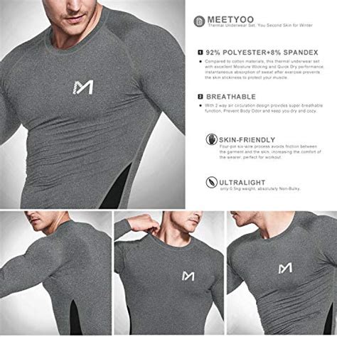 Men S Thermal Underwear Set Sport Long Johns Base Layer For Male