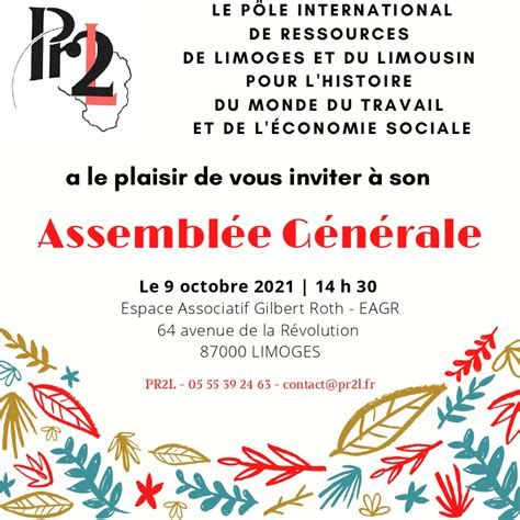 Invitation L Assembl E G N Rale De Pr L Pr L