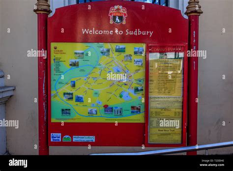 Town Map Sudbury Town Centre Suffolk England Uk Gb Stock Photo Alamy