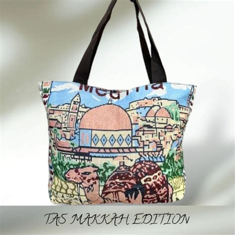 Jual Totebag Kanvas Saudi Arabia Makkah Madina Oleh Oleh Haji Unta