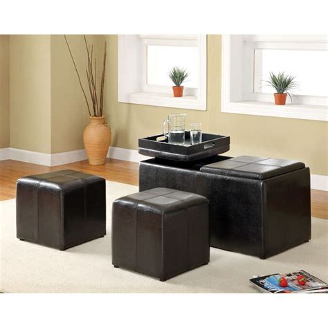 Furniture Of America Visp Casual Espresso Faux Leather Rectangle