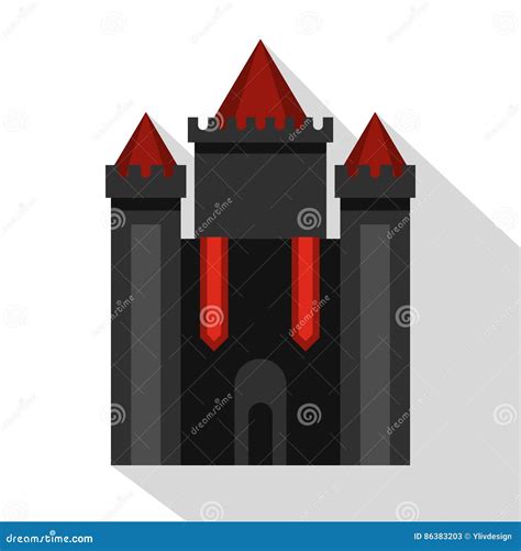 Ancient Fort Icon Flat Style Stock Vector Illustration Of Historical