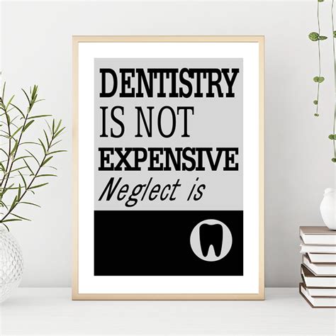 Dental Clinic Inspirational Quote Canvas Art Watercolor Teeth Flower ...