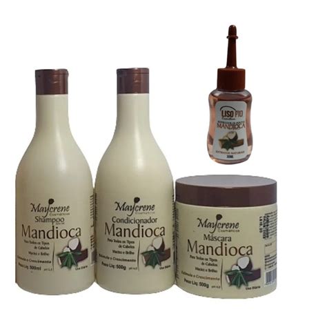 Kit Mandioca Maycrene Produtos Shamp Cond M Sc Reparador Ml