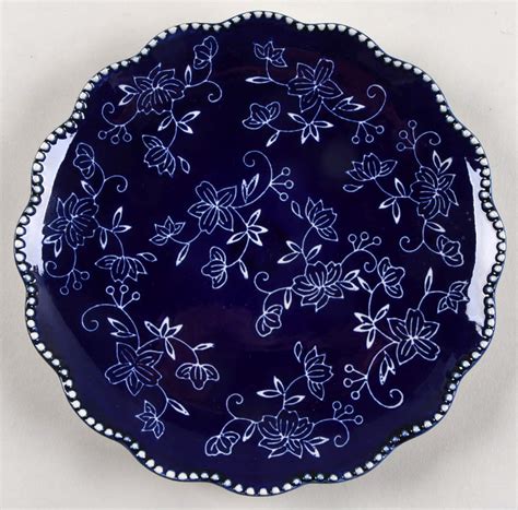 Floral Lace Blue Salad Plate By Temp Tations Replacements Ltd