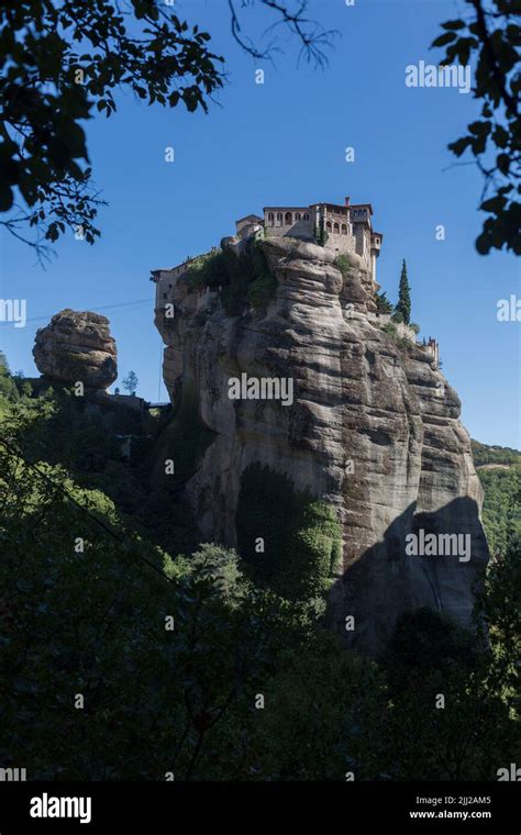 Beautiful Mysterious Hanging Over Rocks Monasteries Of Meteora Greece