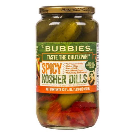 Bubbies Kosher Dill Pickles Spicy Azure Standard