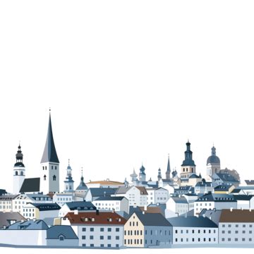 Outline Tallinn Skyline With Blue Buildings And Copy Space Tallinn