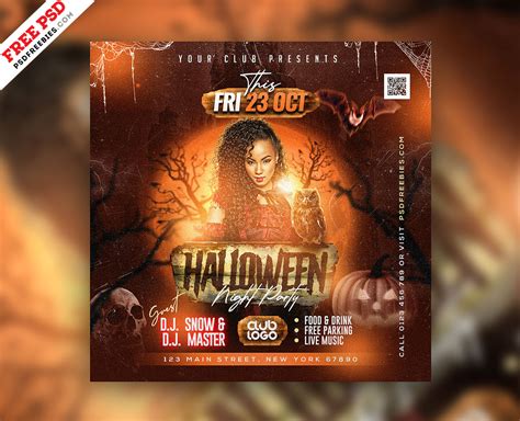 Halloween Scary Party Event Social Media Post Psd