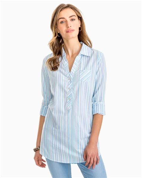 Womens Tunic Top Striped Seersucker Tunic Southern Tide