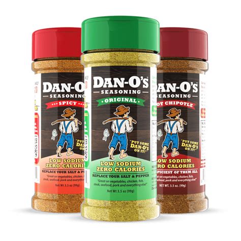 Dan Os Seasoning 3 Ct Variety Bundle Three 35oz Bottles Of Low