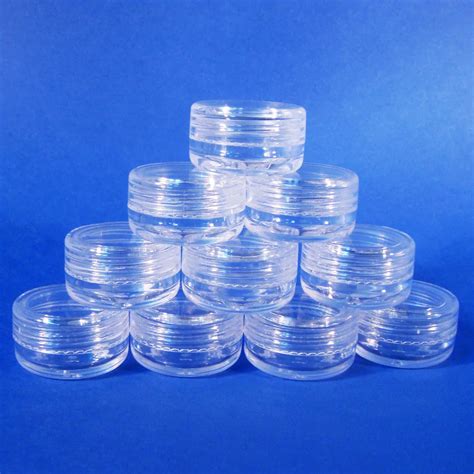 50 PCS 3 Gr Small Clear Plastic Container Travel Size Cosmetic Sample