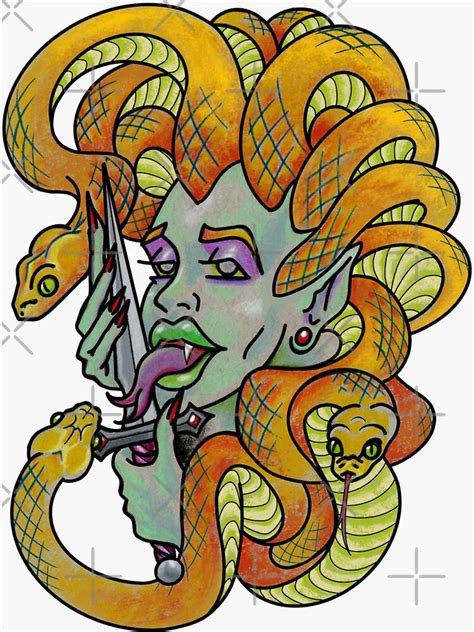 Medusa Sticker For Sale By Taintedeagle Redbubble