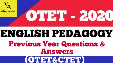 Otet English Pedagogy Previous Year Questions And Answers Otet Exam