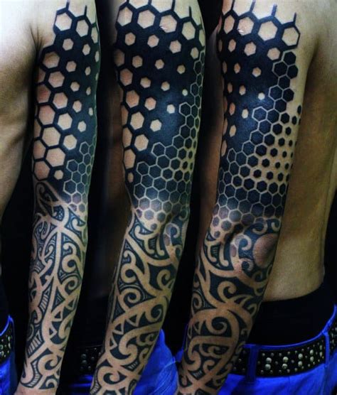 80 Honeycomb Tattoo Designs For Men Hexagon Ink Ideas