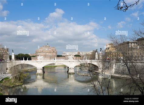 River Tiber Castel Sant Angelo And Ponte Vittorio Emanuele Ii