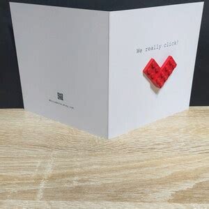 Anniversary Valentine Card We Really Click With Real Lego Pieces Etsy