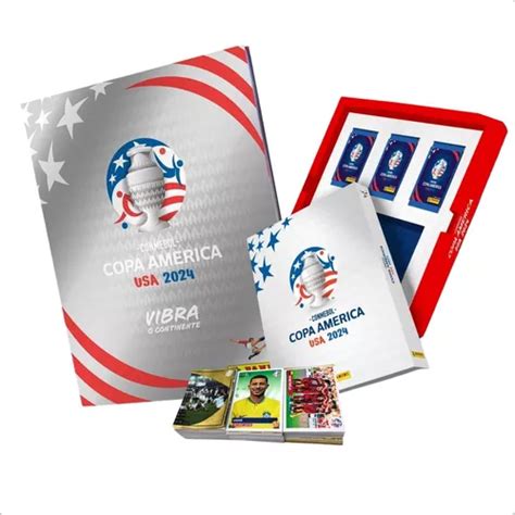 Kit Box Premium Copa América 2024 Álbum Prata 30 Envelopes