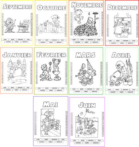 Les Fiches Du Mois Cahier De Vie Maternelle Coloriage Septembre