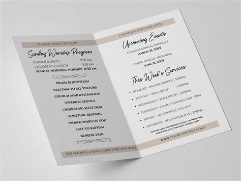 Canva Church Bulletin Canva Template Church Bulletin Etsy