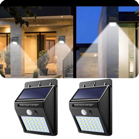 Kit Arandelas L Mpada Solar W Leds Externa Sensor De Presen A