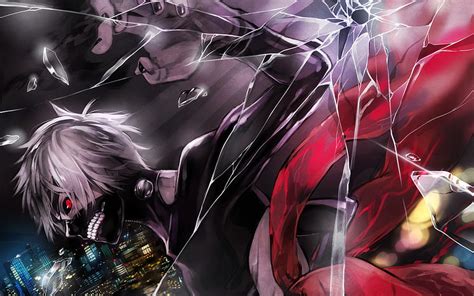 Anime Mask Red Eyes White Hair Ken Kaneki Tokyo Ghoul Kagune Tokyo Ghoul Hd Wallpaper