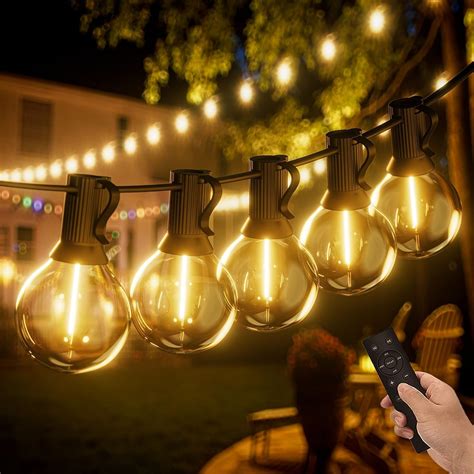 Yuucio Ft Outdoor Dimmable String Lights Mains Powered Remote