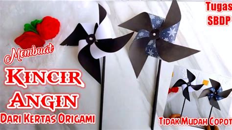 Cara Membuat Kincir Angin Dari Kertas Origami Hitam Putih Tugas Sbdp