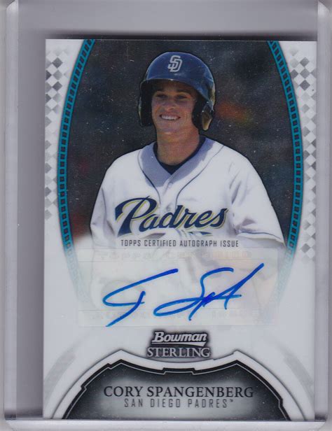 Bowman Sterling Bsp Cs Cory Spangenberg Autograph Rookie Rc