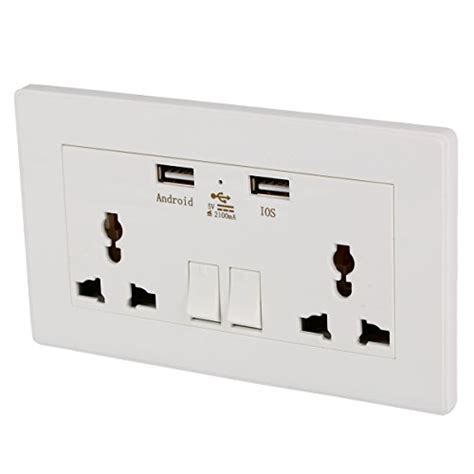 Xcsource Universal Electric Wall Socket Outlet With Dual Plug Usb