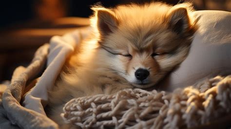 Premium AI Image | Cute small dog sleeping embracing baby purebred ...