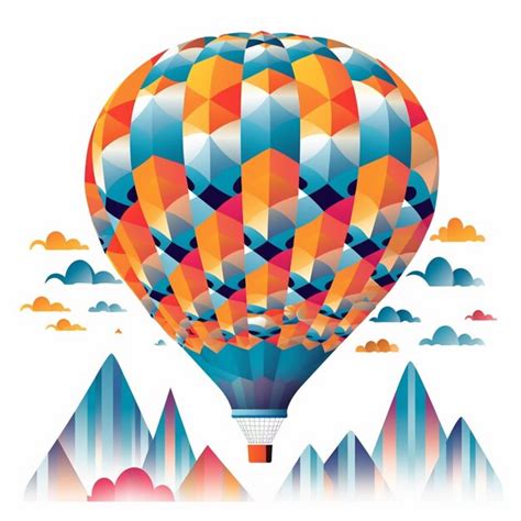 Premium AI Image A Close Up Of A Hot Air Balloon Flying Over A Mountain Range Generative Ai
