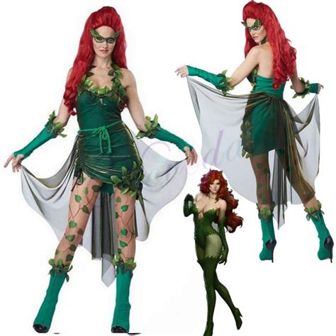 Vestido De Cosplay De Hiedra Venenosa Para Mujeres Adultas Peluca De