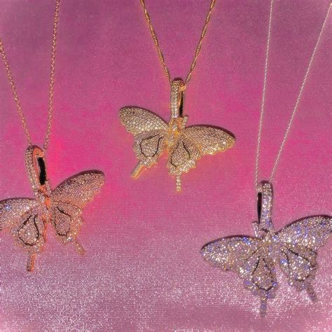 Butterfly Bling Necklace Etsy