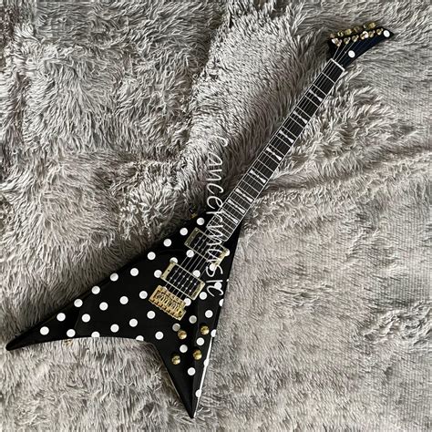 V Shape Randy Rhoads Polka Dot Electric Guitar Hh Pickup Rosewood Fretboard Ebay